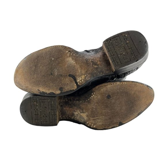 Men's Corral Black Caiman Almond Toe Western Boots Size: 8.5 D - Picture 6 of 8